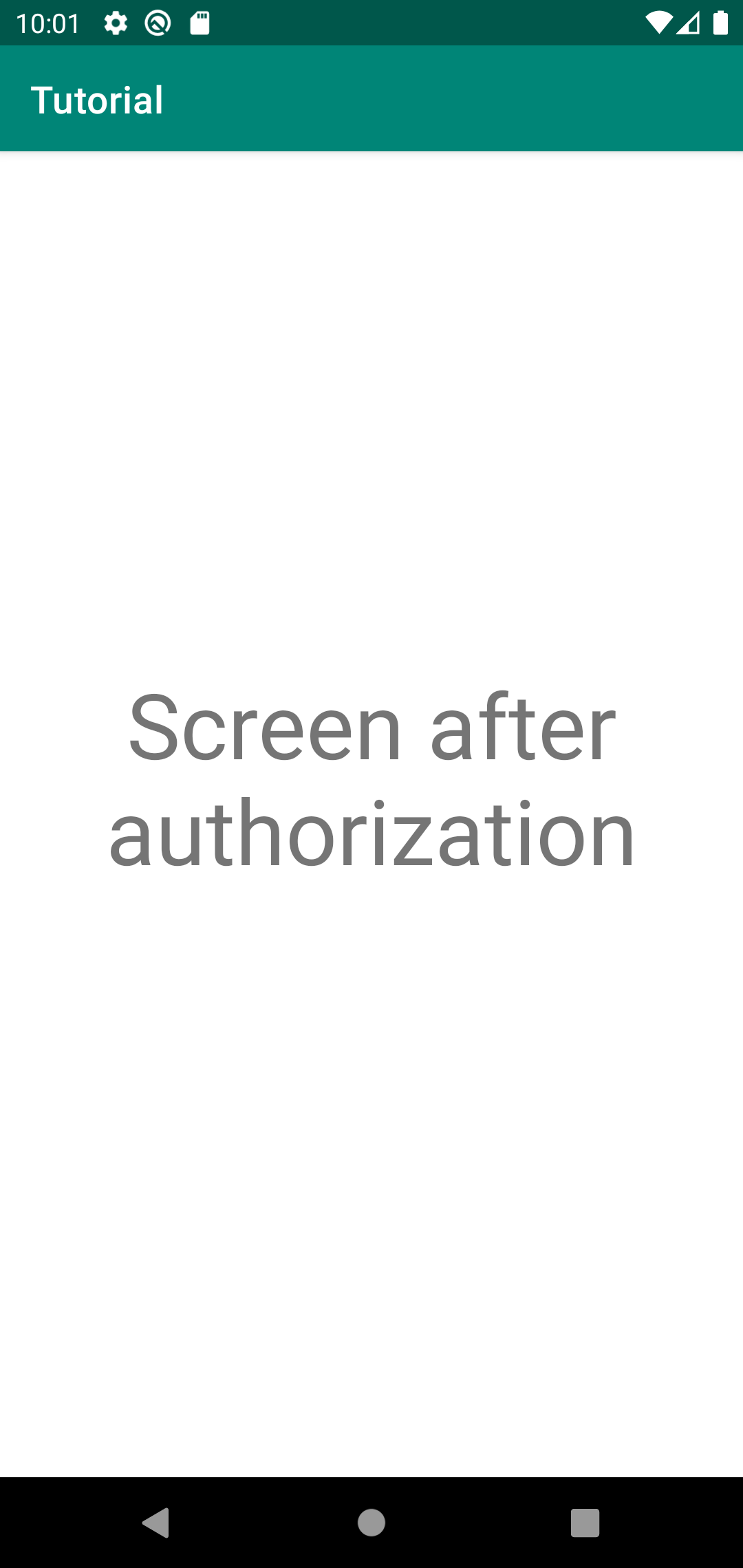 Screen after auth