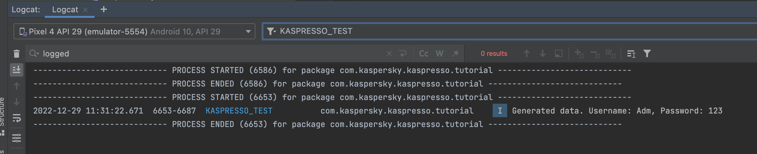 Kaspresso test tag