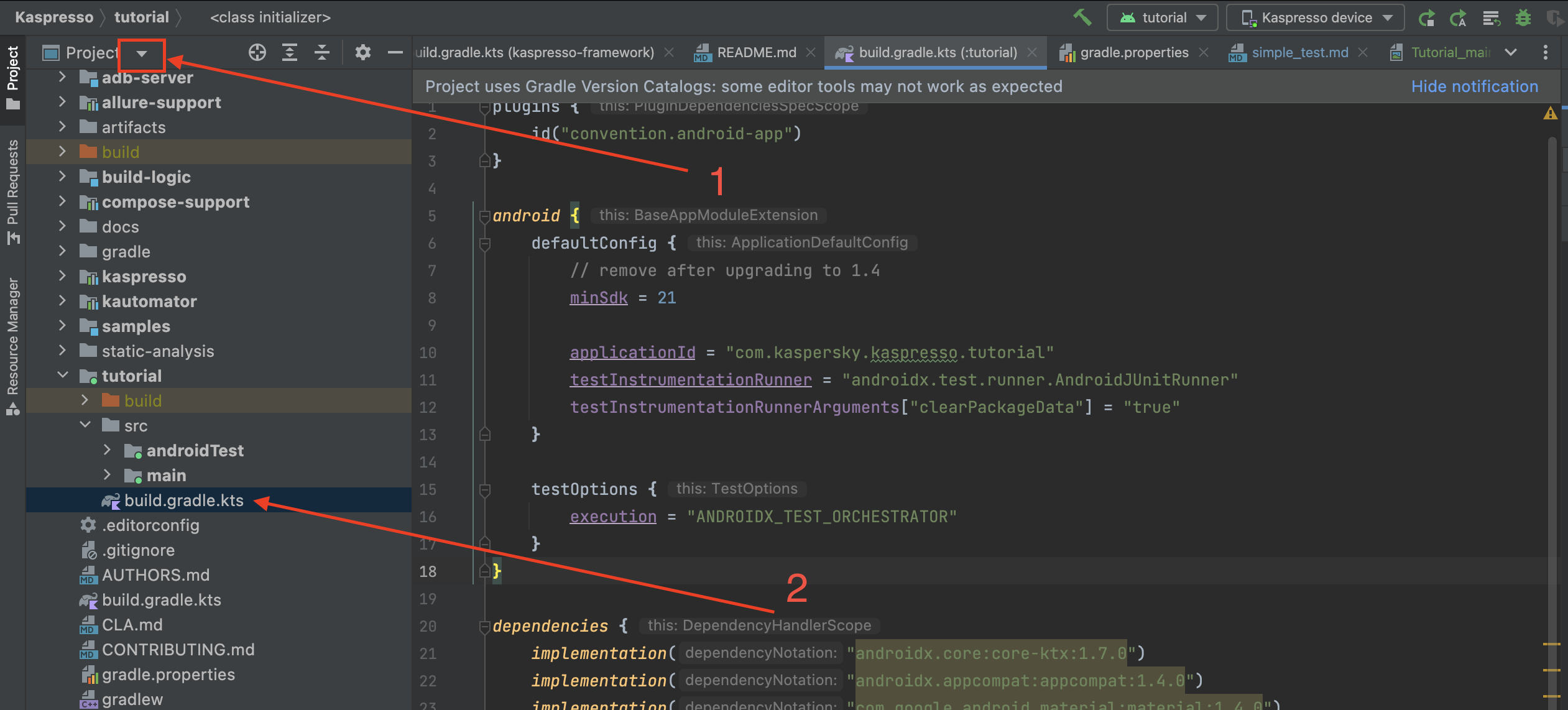 Tutorial build gradle